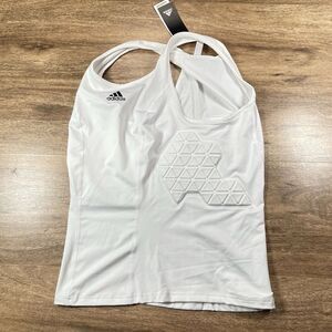 Adidas MENS SIZE XL Padded‎ Tank Top Compression Aeroready White GH4840